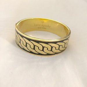 Kate Spade Black and Gold bangle with clasp